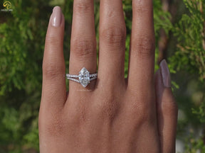 Marquise Cut Lab Diamond Bridal Ring Set