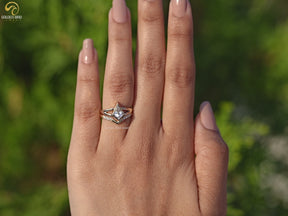 Kite Cut Lab Diamond Bridal Ring Set
