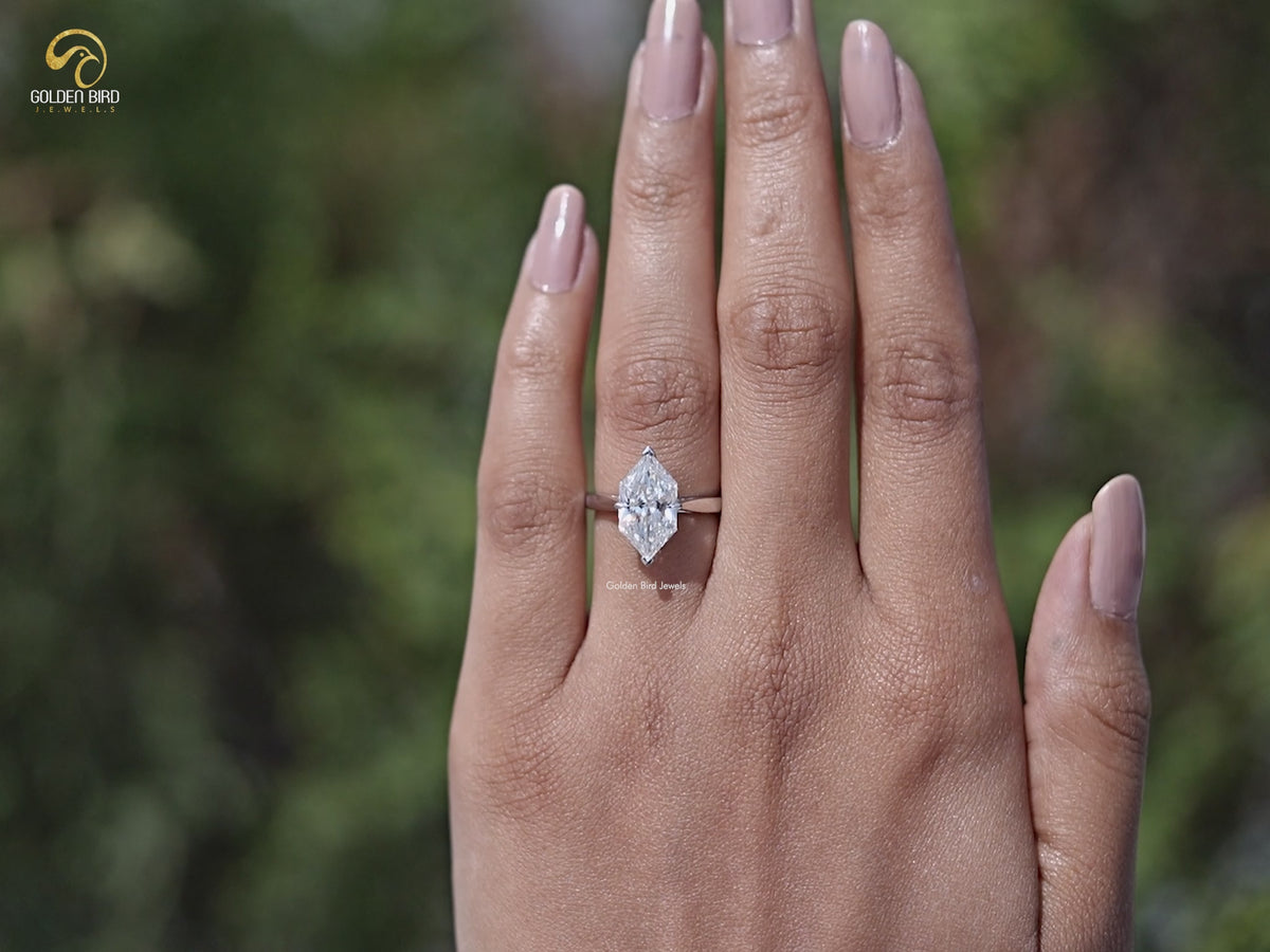 Dutch Marquise Cut Lab Diamond Solitaire Ring