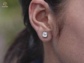 Square Old Mine Cushion Lab Diamond Stud Earrings