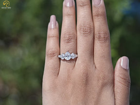 Lab Grown Pear Cut Diamond Five Stone Ring