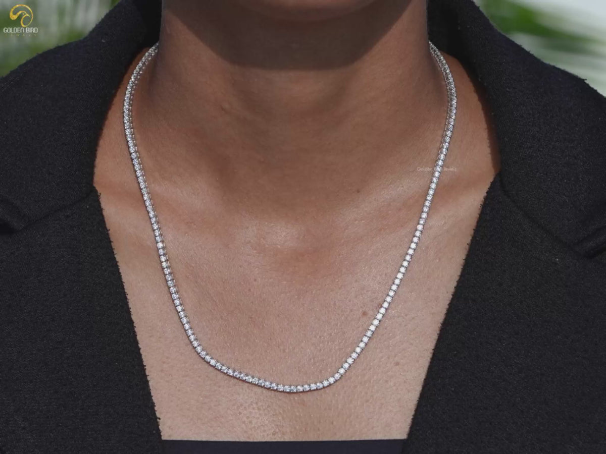 Round Moissanite Tennis Necklace