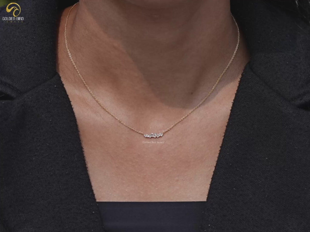 Baguette Cut Lab Diamond Minimalist Necklace