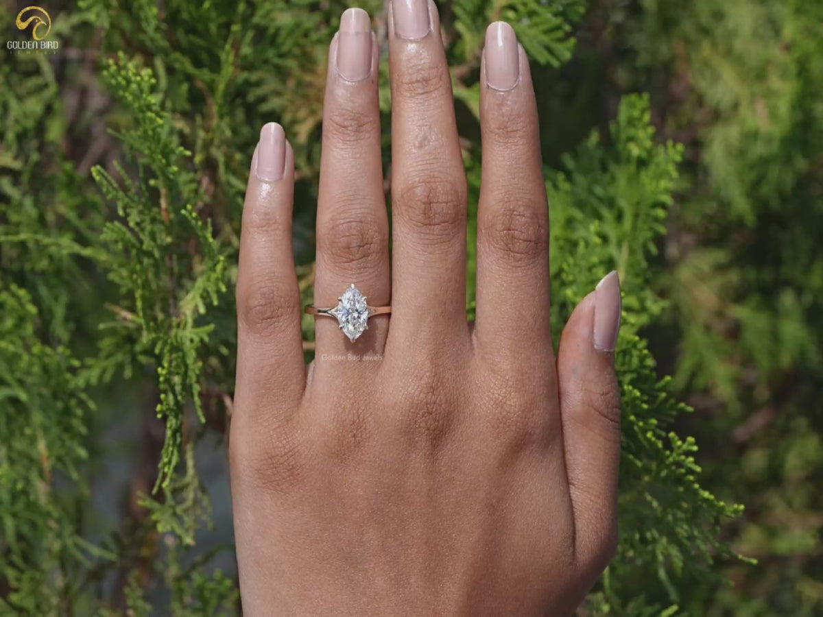 Marquise Cut Lab Grown Diamond Engagement Ring