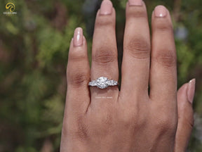 Round And Princess Lab Diamond Five Stone Ring