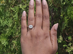 East West Cushion Cut Moissanite Solitaire Ring