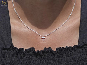 Lab Diamond Round Cut Cross Pendant