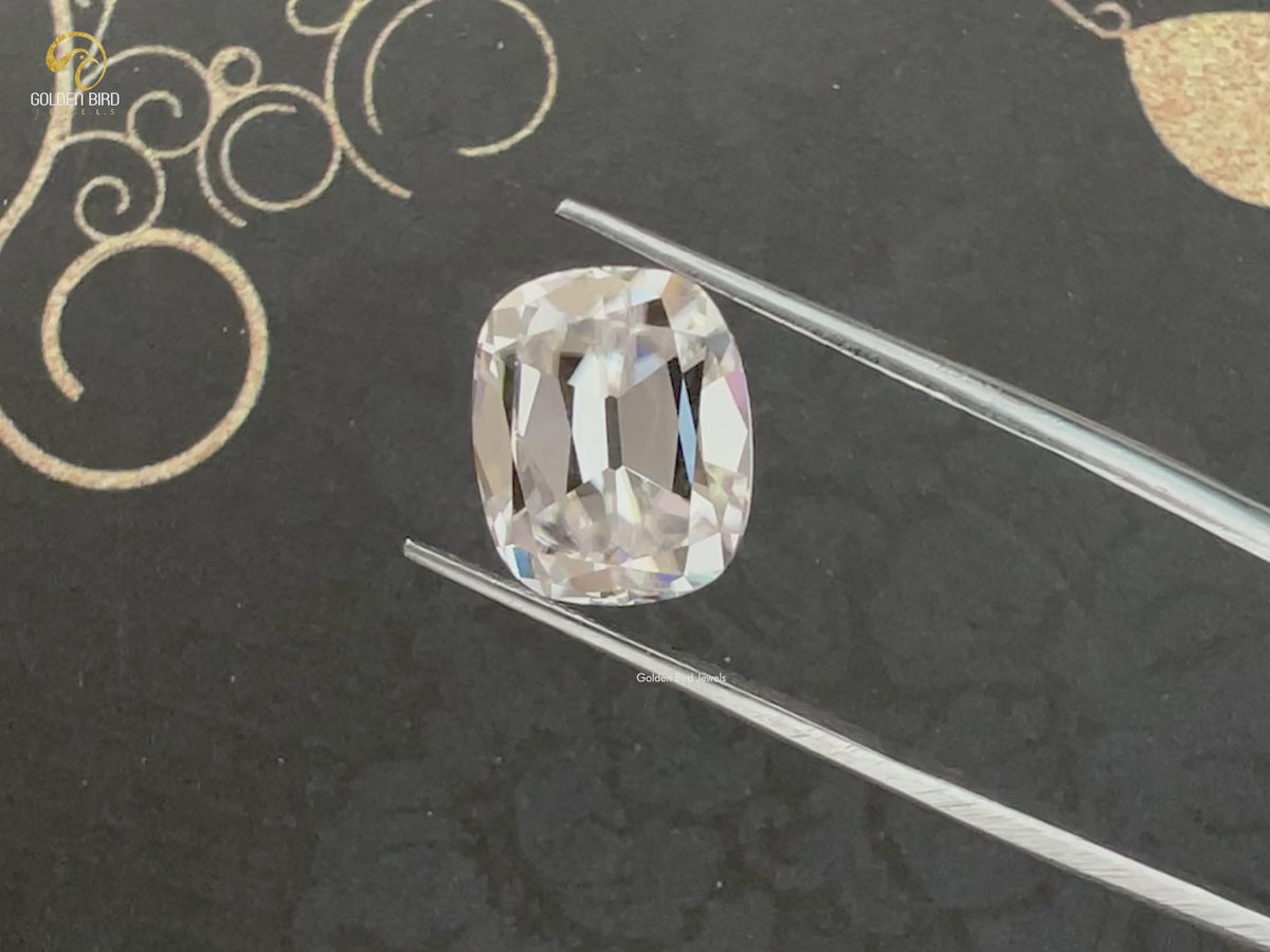Near Colorless Old Cut Cushion Loose Stone
