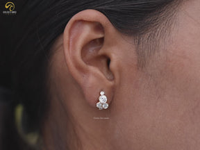 Round Shaped Lab Grown Diamond Huggie Earrings