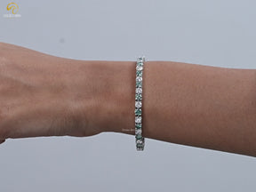 Round Moissanite Alternative Green Tennis Bracelet