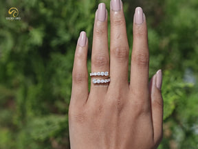 Round Cut Lab Diamond Bypass Wedding Band