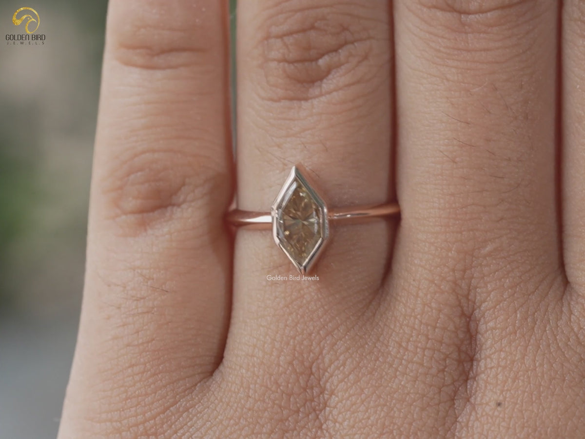 Dutch Marquise Cut Moissanite Solitaire Ring