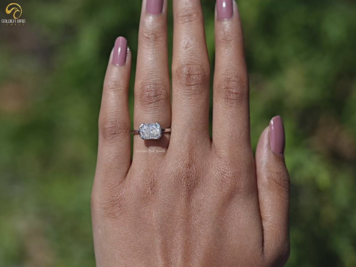 You tube Video of Radiant Cut Moissanite Solitaire Engagement Ring