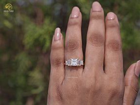 Princess And Baguette Lab Diamond Five Stone Ring