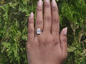 Old Mine Cushion Cut Moissanite Split Shank Ring