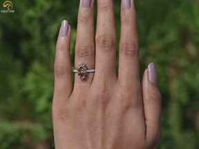 Dutch Marquise Cut Moissanite Solitaire Accent Ring