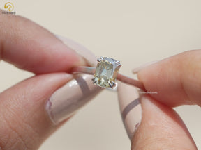 Old Mine Cut Cushion Moissanite Ring