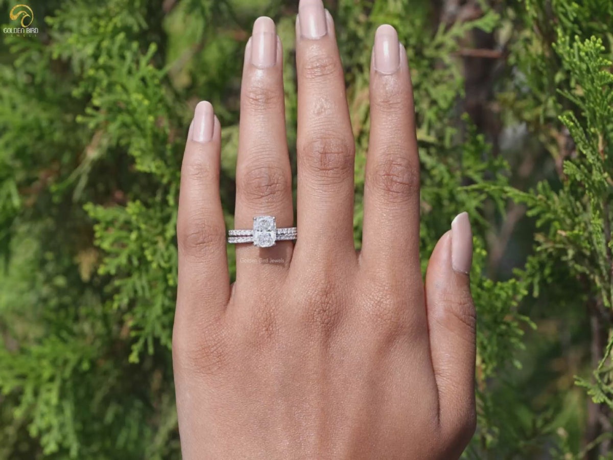 Diamantring im Kissenschliff aus Laborzucht