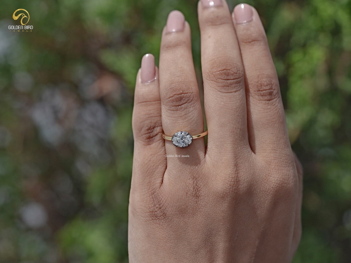 You tube Video of East West Oval Cut Moissanite Solitaire Ring