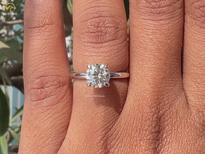Solitaire Round Moissanite Engagement Ring
