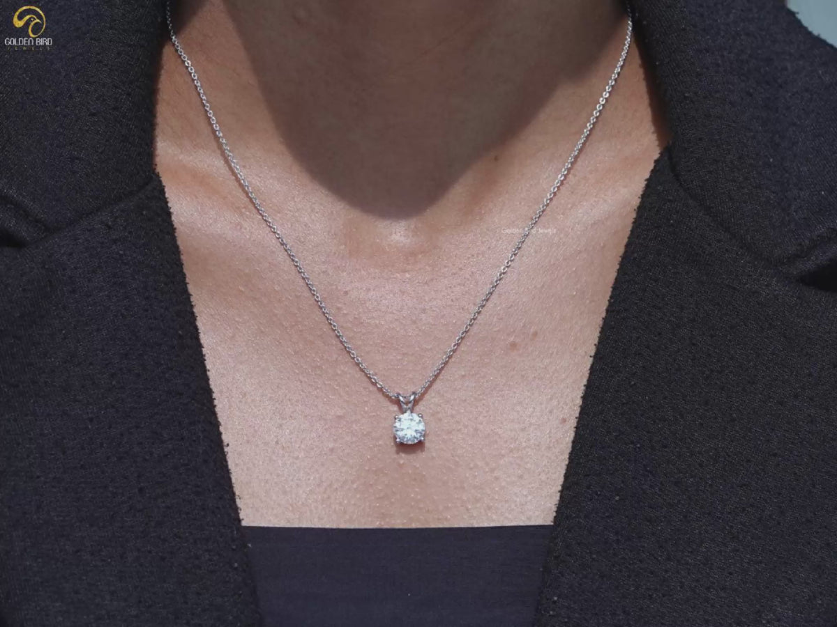 Round Shaped Lab Diamond Solitaire Pendant