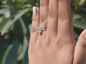 Old Mine Cushion Cut Moissanite Solitaire Ring