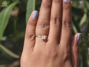 Old Mine Cushion Cut Moissanite Engagement Ring