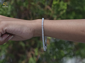 You tube Video of Cushion Cut Lab Grown Diamond Tennis Bracelet
