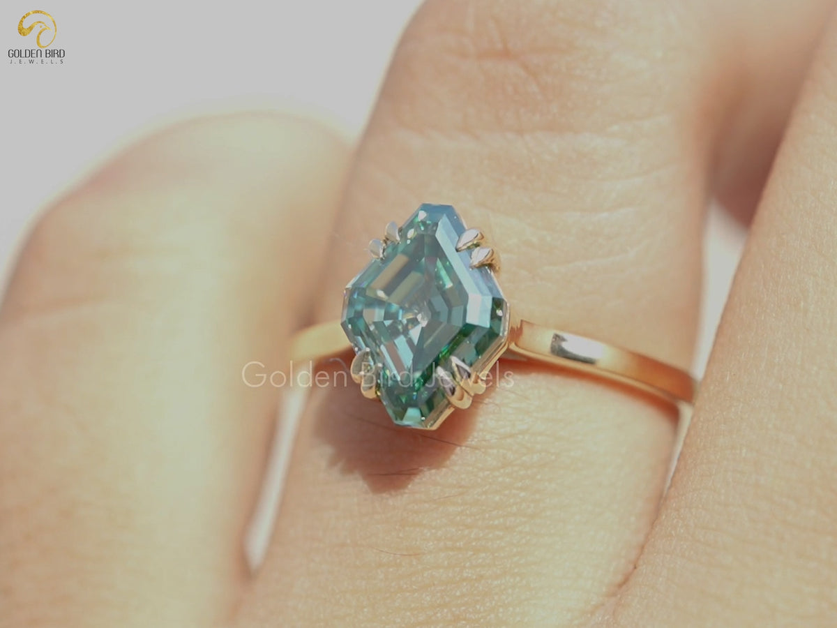 Fancy Cut Moissanite Solitaire Ring