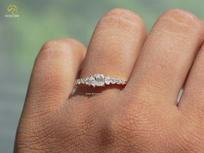 Emerald Cut Moissanite Half Eternity Band