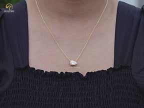 Pear Shaped Lab Diamond Solitaire Pendant