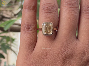 Emerald Cut Solitaire Moissanite Engagement Ring