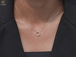 Open Circle Round Lab Diamond Pendant