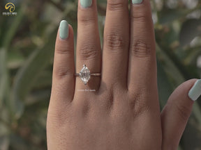 Step Cut Moissanite Dutch Marquise Ring