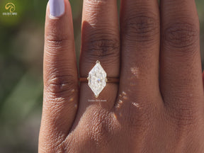 Niederländischer Marquise Schliff Solitär Diamantring