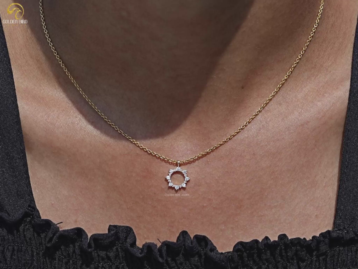 Round Cut Lab Diamond Open Circle Pendant