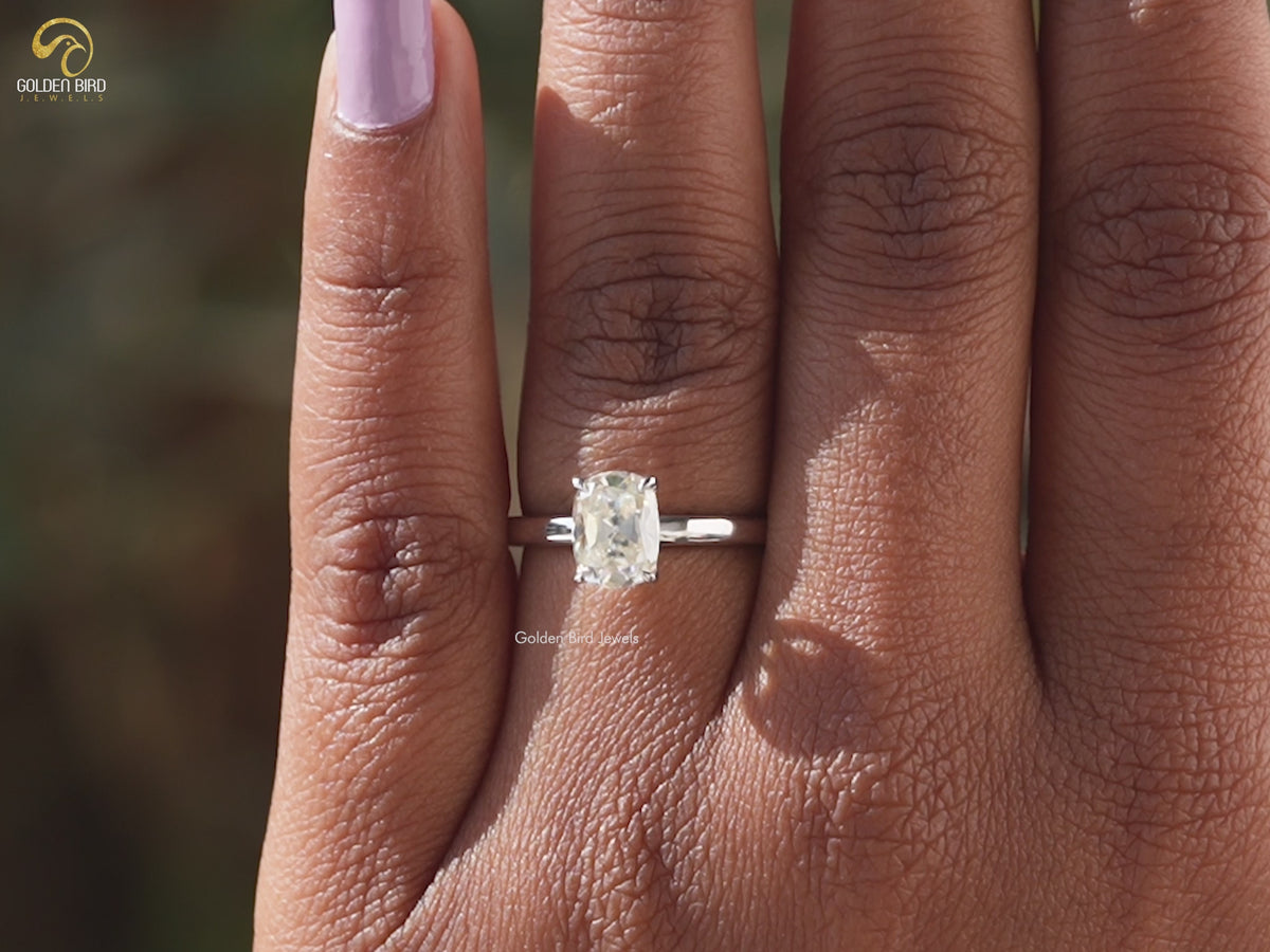 Cushion Moissanite Solitaire Ring