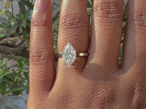 Dutch Marquise Moissanite Hidden Halo Ring