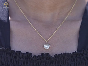 Bezel Set Heart Shaped Lab Diamond Solitaire Pendant