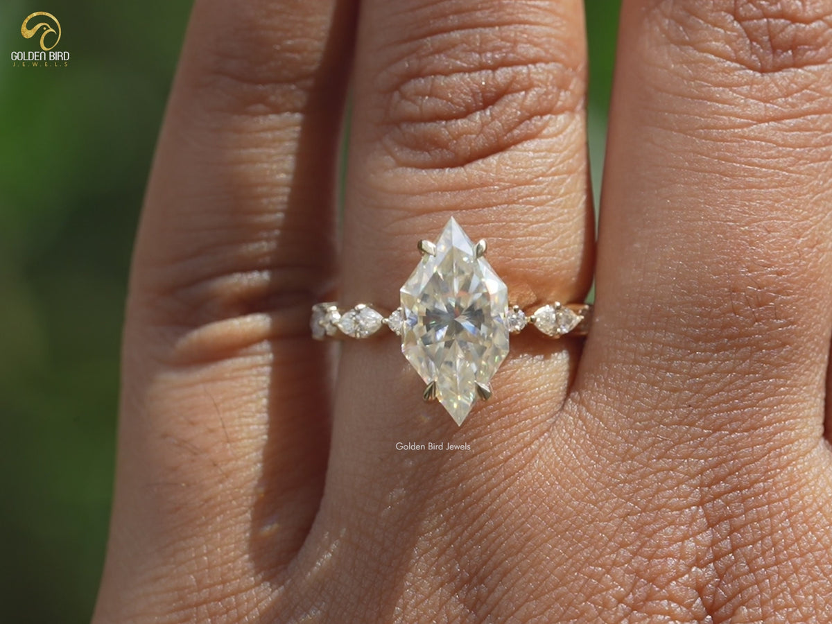 Dutch Marquise Cut Moissanite Engagement Ring