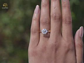 Old European Cut Round Moissanite Solitaire Ring