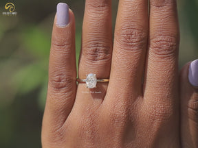 Moissanit Ovalschliff Versteckter Halo Ring