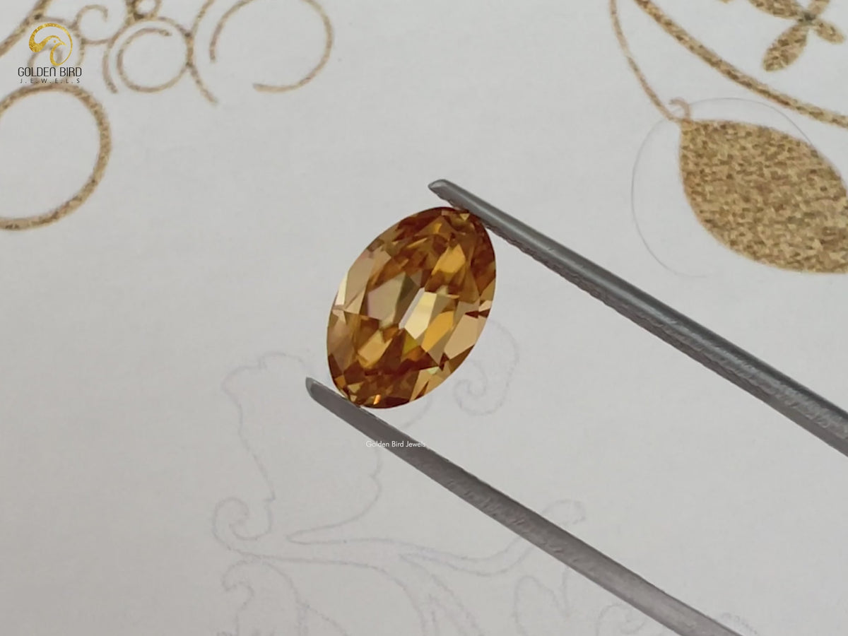 Champagne Old Mine Oval Cut Loose Moissanite