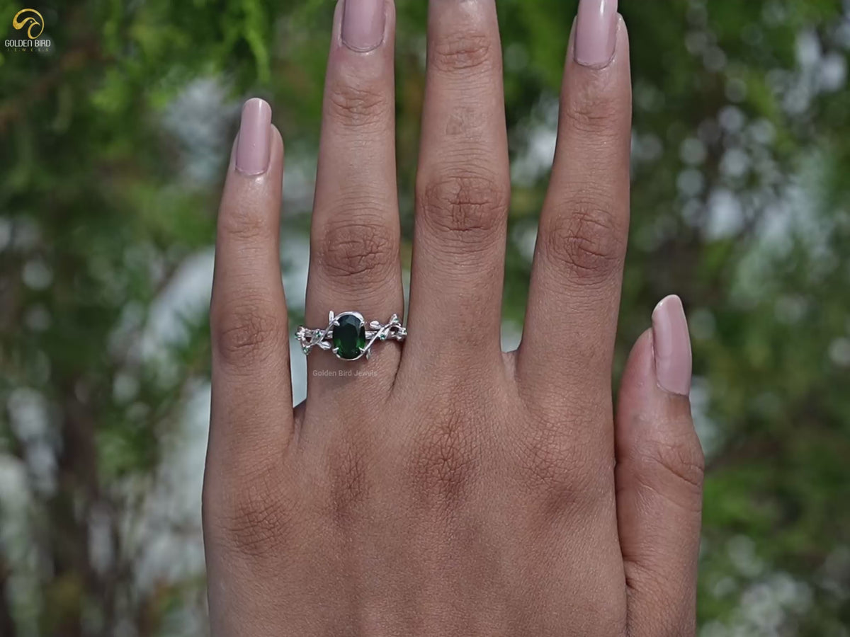 Oval Gemstone Engagement Ring