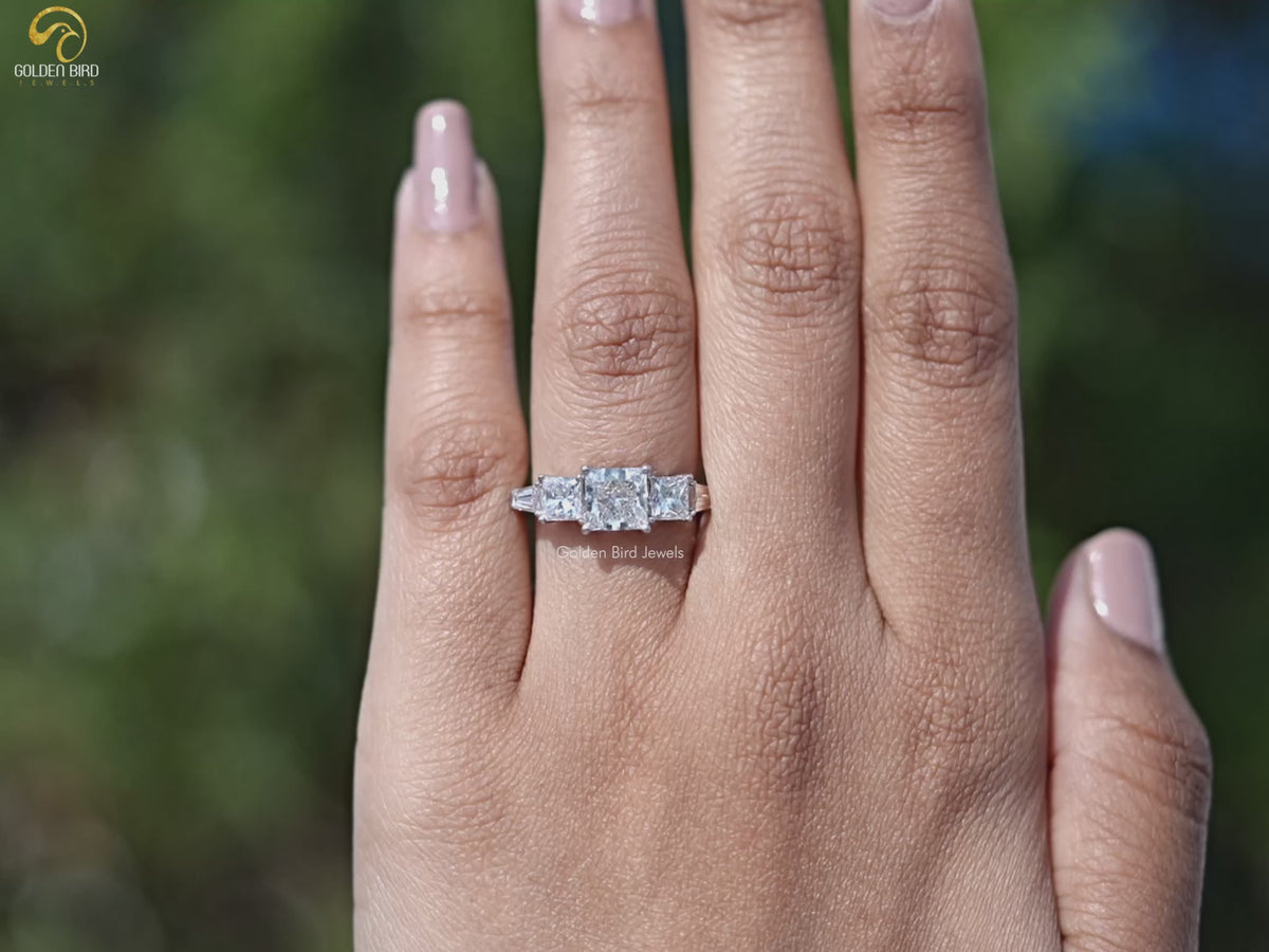 Lab Diamond Princess Cut Five Stone Ring