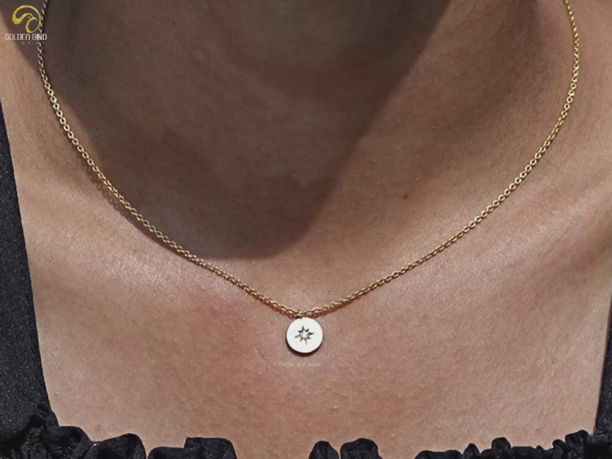 North Star Round Cut Lab Diamond Medallion Pendant