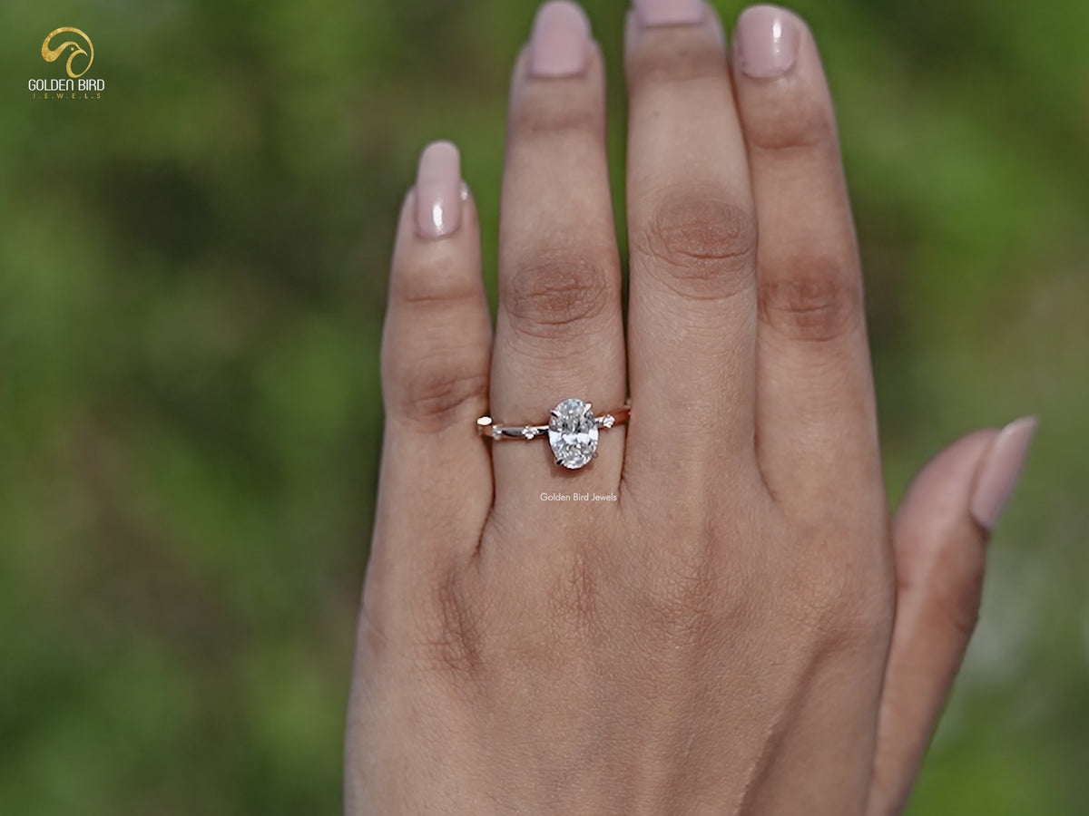 Oval Shaped Lab Diamond Distance Ring