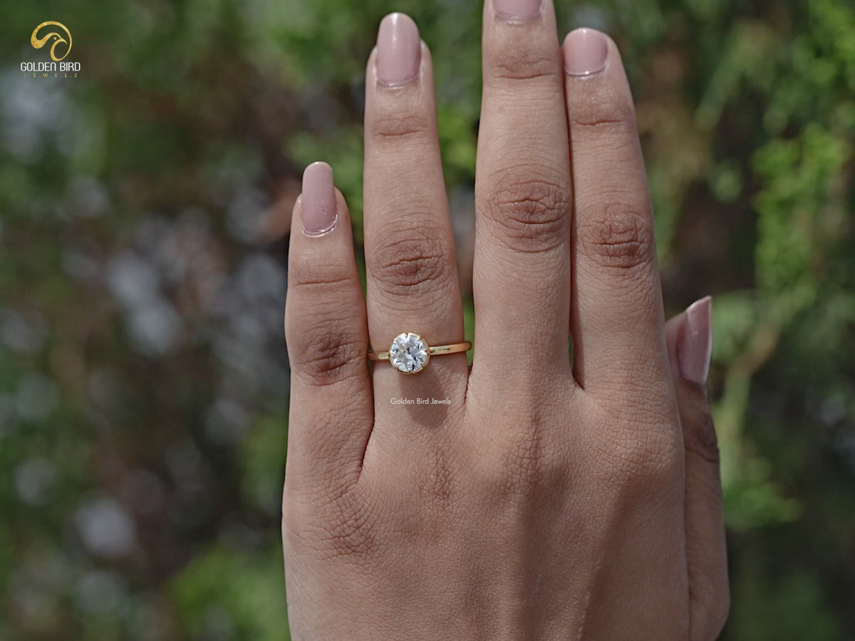 You tube Video of Old European Round Cut Moissanite Solitaire Ring