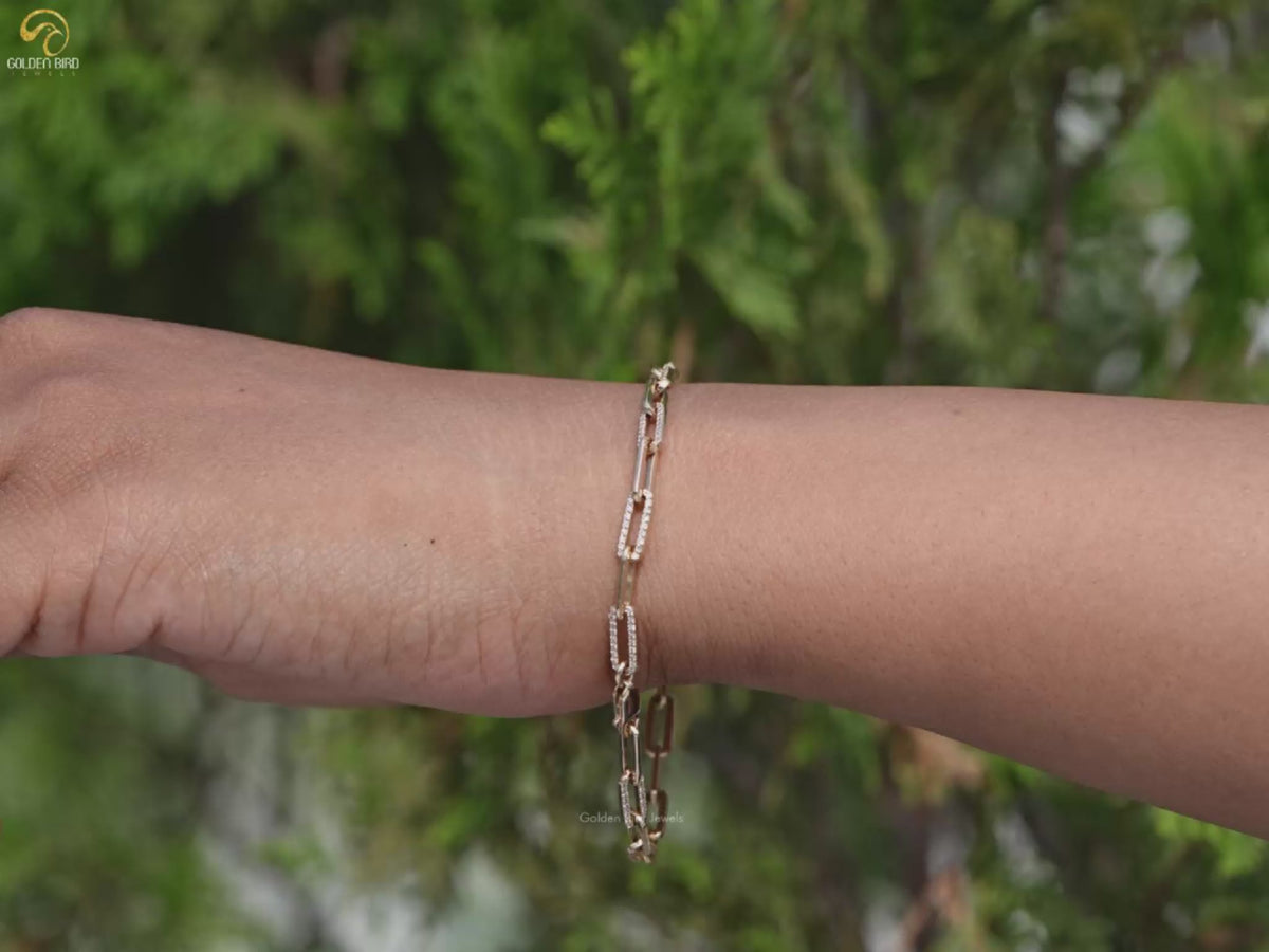 Round Cut Lab Grown Diamond Link Bracelet