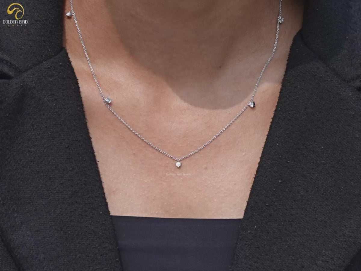 Round Shaped Lab Grown Diamond Station Necklace
